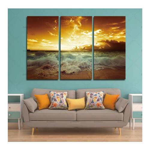 Hot -sell sunset sea landscape canvas paintings poster printer of sofa background wall decals