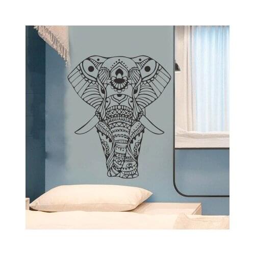 Creative Elephant Wall Sticker Mandala Design Mural Removable Waterproof And Beautifying Home Wallpaper Living Room Decoration