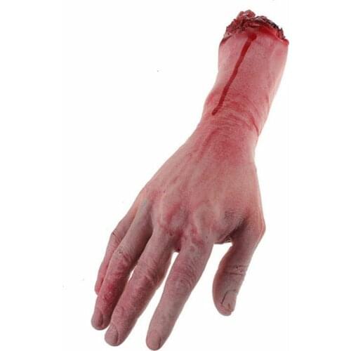 Bloody Horror Scary Halloween Prop Fake Severed Life Size Arm Hand House 22-23Cm