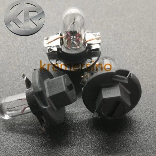 10pcs T5 Bulbs Lamps for Audi Mercedes Benz BMW Opel Volvo Dashboard Instrument 12V 1.2W Black Base