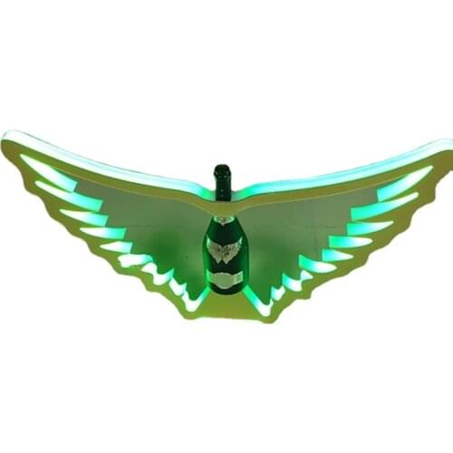 Customized Logo Shape Wings Champagne Bottle Presenter LED VIP Service Wing Glorifier Display for Night Club Party