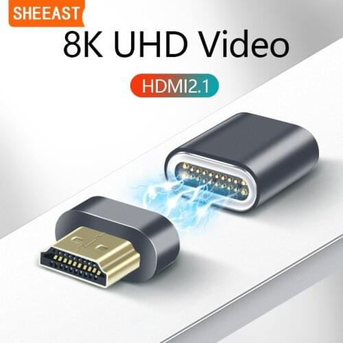 Magnetic HDMI 2.1 Adapter 8K/60HZ 48Gbps 3D Vision Converter for Xiaomi Mi Box Splitter Switch PS3 PS4 Projector TV xbox Laptop
