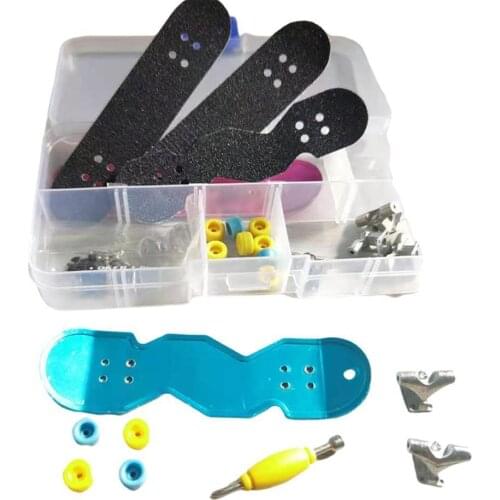 Mini Alloy Finger Scooter Red Complete Wooden Fingerboard Finger Skate Board Grit Box Maple Wood Tools Box