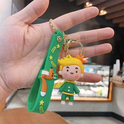 Cartoon Cute Little Prince Keychain Acrylic 3D Character Doll Pendant Key Rings Trinket Props Bag Hanging Jewelry Accessories