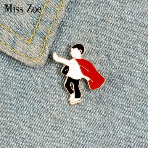 Cloak Man Enamel Pin Custom Super Hero Brooches for Shirt Lapel Bag Hero Dream Badge Fun Jewelry Gift for Kids Friends