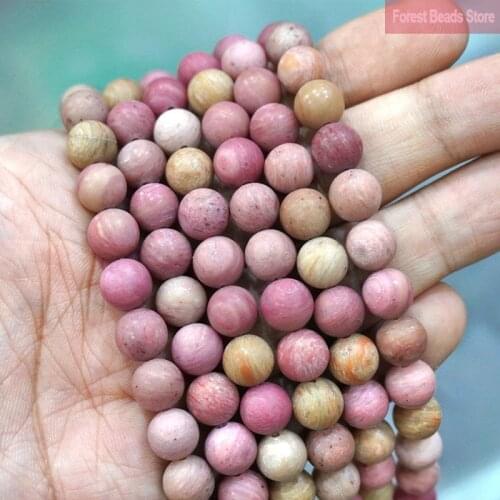 Natural Stone Matte Red Rhodonite for Jewelry Making Loose Round Beads Diy Charms Bracelet Earrings 15" Strand 4 6 8 10 12MM