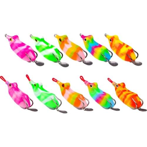 OBSESSION Artificial Soft Lure Frog Lure 14g 6cm Frogbaits With Spinner Top Water Fishing Lure Fishing Frog Frog Wobblers