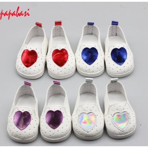 1Pair 43cm baby Doll shoes fit 18 inch girls doll shoes accessory toys