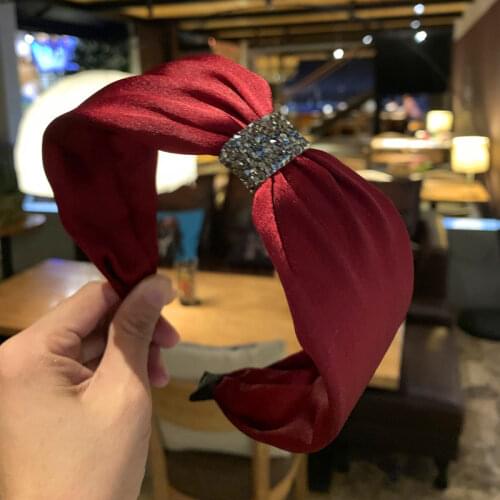 Autumn Knotted Wide Headband Women Vintage Hair Accessories Solid Hairband Turban Elastic Hairband Korea Winter Headbands