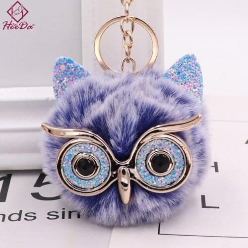 Autumn Winter New Hair Ball Cute Animal Keychain Lovers Fashion Pompon Owl Deer Pendant Key Holder Women Trendy Bag Accessories