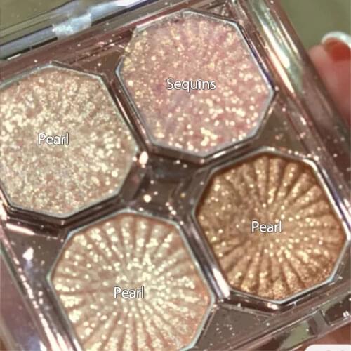 4Color Matte Earth Color Eyeshadow Palette Shimmer Glitter Eyeshadow Waterproof Long-lasting Korean Eye Shadow Makeup Set TSLM1