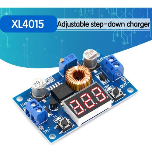 1pcs XL4015 5A High power 75W DC-DC adjustable step-down module+LED Voltmeter Power supply module