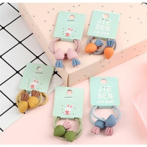 2Pcs/Set Baby Girls Kids Hair Bands Vegetable Radish Headband Cartoon Sweet Cute Headwear Scrunchie Holder Hair Accessories Gift