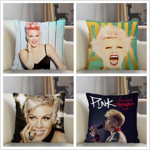 Musife P!nk pink Pillowcase Custom Square Pillow Cover Case Zipper Pillowcase 35*35,40*40,45*45cm Drop Shipping