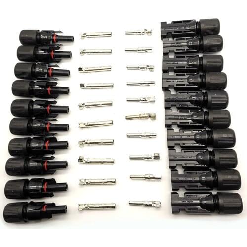 10 Pairs Solar PV Connector Cable Panel Male Female Plug For 2.5mm2/4mm2/6mm2 Wire 2.5 4.0 6.0 mm2 IP67