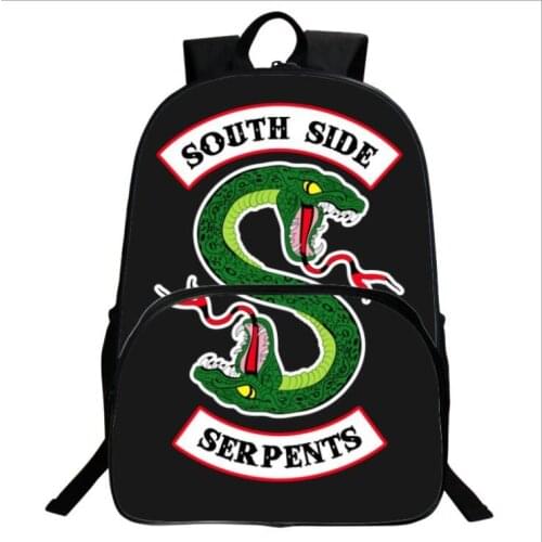 South Side Serpents Riverdale Snake Boy Girl Children School bag Women Bagpack Teenagers Schoolbags Canvas Men Student Backpack
