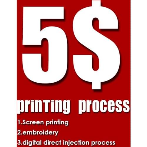 Printing cost, [screen printing, embroidery, digital direct spray process]