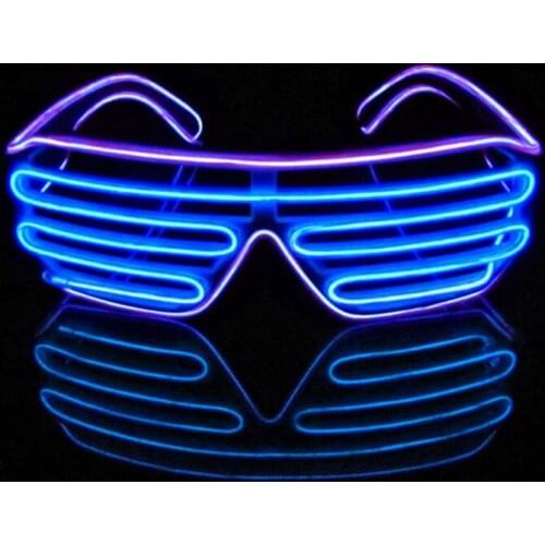 LED Neon Flashing Glasses EL Wire Luminous Glowing Blinds Glasses Christmas Halloween Bar Party DIY Decoration Not Battery