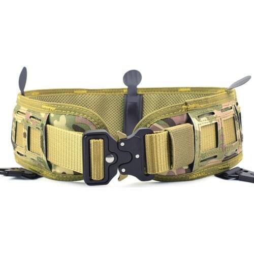 Outdoor Combat Training Tactical Belt 2pcs Suit Army Fans Field CS Airsoft Hunting Sports Camo Military Molle Waistband Sets