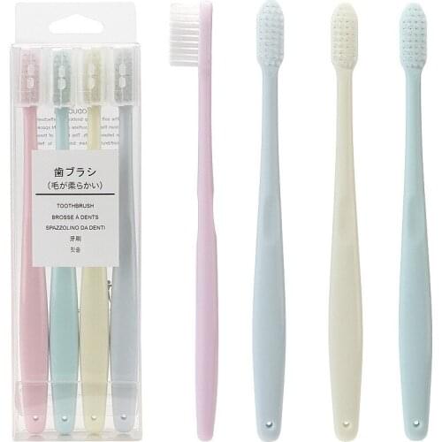 4Pcs/Set Ultrafine 36holes Toothbrush Superfine Light Color Toothbrushes Simple But Elegant TeethBrush Family Travel Packing