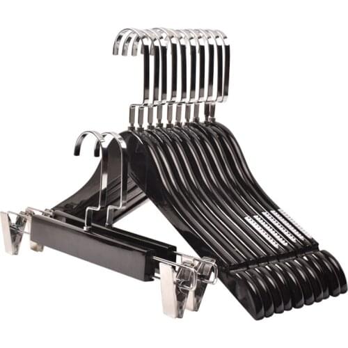 10Pcs/Lot Black Vintage Solid Wood Hanger Mens And Womens Childrens Wear Non-slip Solid Wood Hangers (30pcs can LOGO)