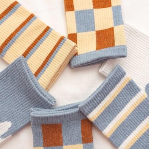 Striped socks korean style women cute calcetines woman harajuku skarpetki damskie kobieta skarpety mujer chaussette sock cozy