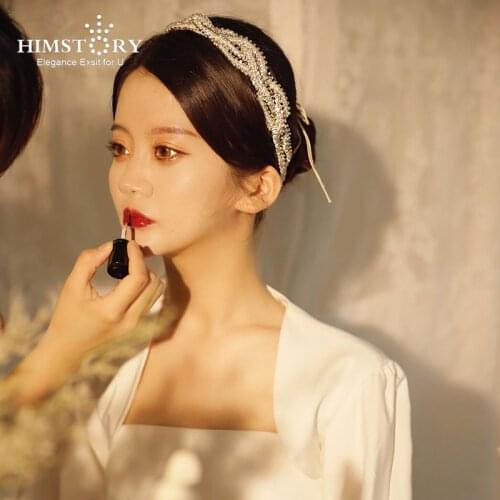 Himstory Sweety Hhandmade Wedding Jewelry Hairbands Headbands Vintage Crystal Engagement Hair Accessories For Bride Bridesmaids