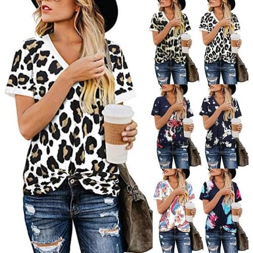 Woman Tshirts New Summer 2021 Europe Ladies Loose v-neck Printing Short Sleeve T-shirt Female Harajuku T Shirt Women BX20009