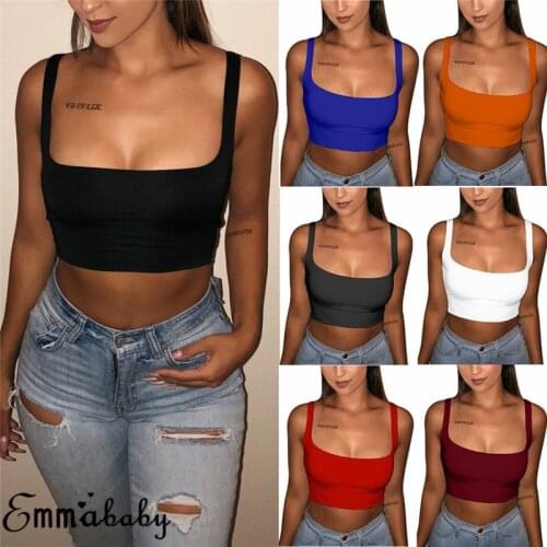 Women Sexy Crop Top Tank Summer Causal Vest Beach Sleeveless T-Shirt Sports Holiday Tank Top 7 Colors