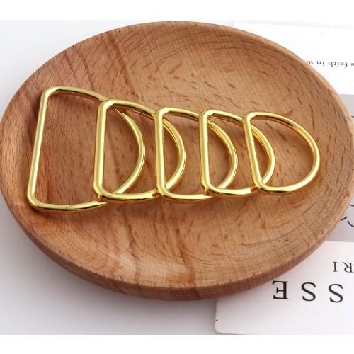 15-50mm Gold color alloy buckle Dee Ring D ring Findings for Purse Belts Leather craft Backpack bag webbing strap accessories