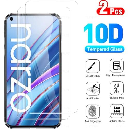 2Pcs Full Cover Protective Tempered Glass Film For Realme Narzo 30 4G Phone Screen Protector For Realmy Realmi Narzo30 6.5 inch