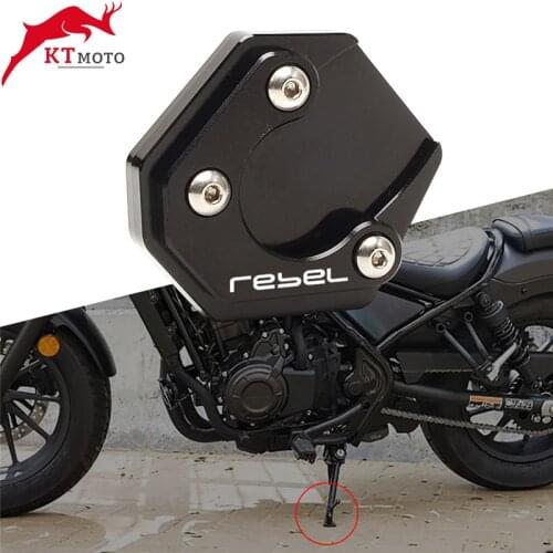For Honda Rebel CMX 300 500 CMX300 CMX500 Motorcycle CNC Aluminum Kickstand Foot Side Stand Extension Pad Support Plate