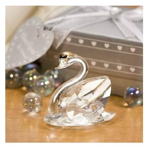 FREE SHIPPING Crystal swan Baby Shower favor wedding party gifts 80PCS/LOT baby gift present Keepsake