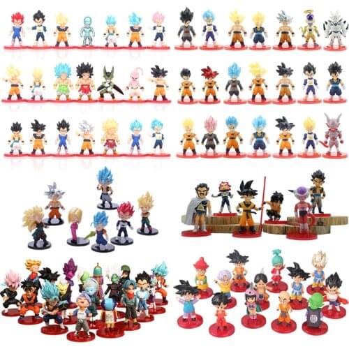 Dragon Ball Z DBZ Son Goku Figma Torankusu Vegeta Chichi Q Version Anime Action Figure Model Mini Statue Collection Toys For Kid