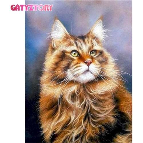 GATYZTORY 5D Diamond Painting Squirrel Cat Animal Diamond Embroidery Cross Stitch New Arrival Mosaic Home Decor