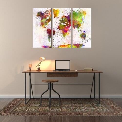 World Map Canvas Painting Wall Art World Map Poster and Print Picture for Living Room Wall Decor Colorful Artwork Dropshipping