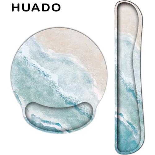 Marble Grain Mouse Pad with Wrist Support Keyboard Pad Soft Non Slip Wrist Protect Hand Pad for PC Computer