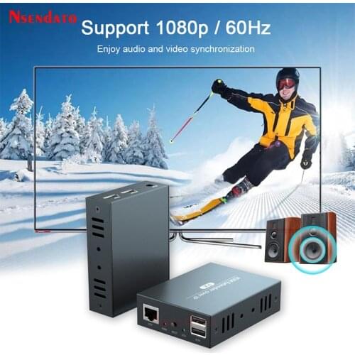 HD KVM USB Extender 60Hz 200M over RJ45 IP Network Ethernet KVM Switcher Extender CAT5 6 By UTP STP For Mouse keyboard Monitor