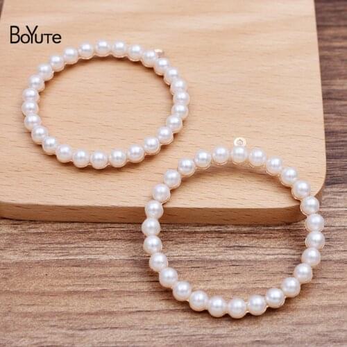 BoYuTe (20 Pieces/Lot) 48.5*5MM Round Shape Pearl Pendant Materials Factory Direct Sale DIY Jewelry Accessories