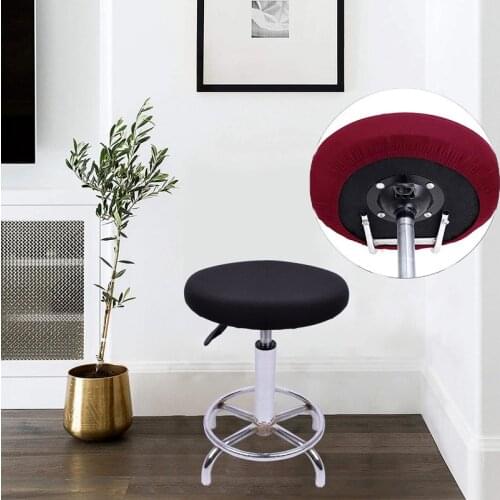 Washable Elastic Seat Cover Chair Protector Solid Color Home Chair Slipcover Spandex 30-45cm Round Chair Cover Bar Stool Cover