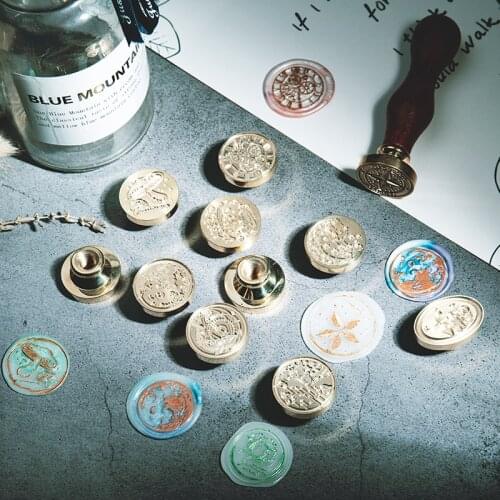 Multi Pattern Wax Seal Stamps Retro Happy Birthday Antique Wooden Sealing Scrapbooking Sollos stempel Craft Wedding Decorative