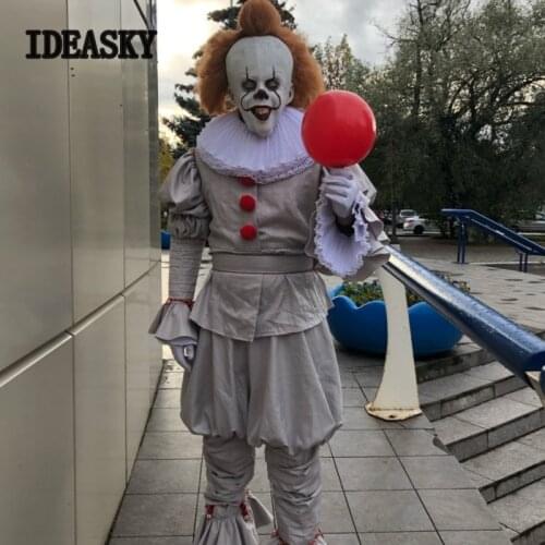Anime 2018 stephen kings it pennywise the clown costume cosplay Terror Clown movie halloween costumes for men adult fantasia