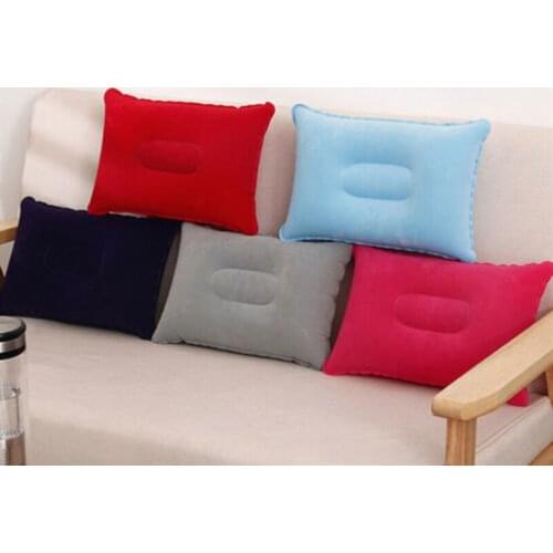 Inflatable Air Pillow Portable Lumbar Back Support Inflating Compressible Lightweight Travel Cushion Plane Head Rest