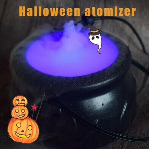 New 12 Led Halloween Mist Maker Smoke Fog Machine Color Changing Party Prop Fogger Nebulizer Water Fountain Dropshipping