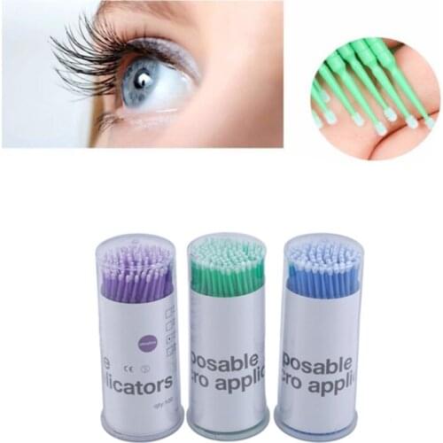 Disposable Cotton Swabs Eyelash Grafting Eyelash Removing Agent Paste Cleaning Rod Swab Remove Makeup Clean Stick 100 Pcs