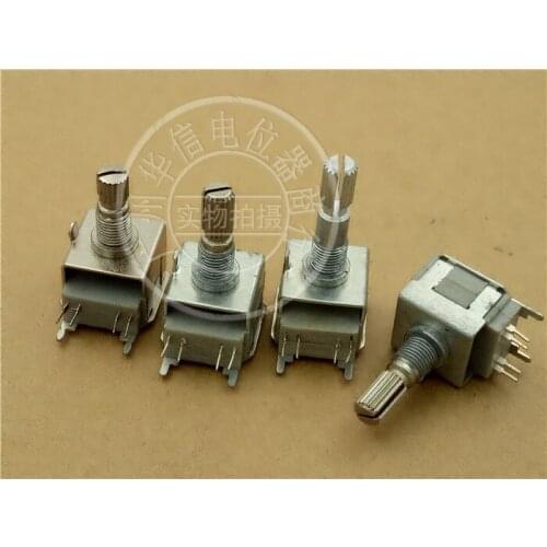 Original new 100% audio potentiometer volume encoder voice coder stepping 12 points handle with screw 15MM 20MM 25MM SWITCH