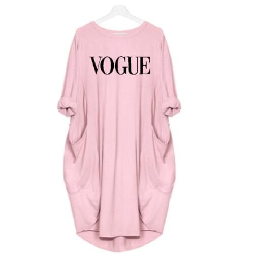 Plus size 5XL Letters Printed Tunic Dress Women o-neck Long Sleeve Casual Womens Midi Dresses 2020 Spring Summer Ladies Clothes
