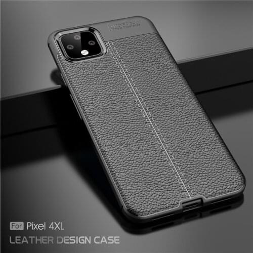 For Google Pixel 4 XL 3A XL Shockproof Case Luxury Litchi Grain Pattern Soft TPU Silicone Bumper Protective Back Cover Coque
