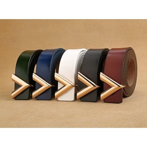 Women and Men Fashion Designer Real Leather Luxury Buckle Belt Jeans Good Quality Luxury Real Leather Waist Girdle punk