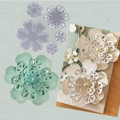 Christmas 3D Flower Metal Cutting Dies Stencil Scrapbooking Embossing Card Craft